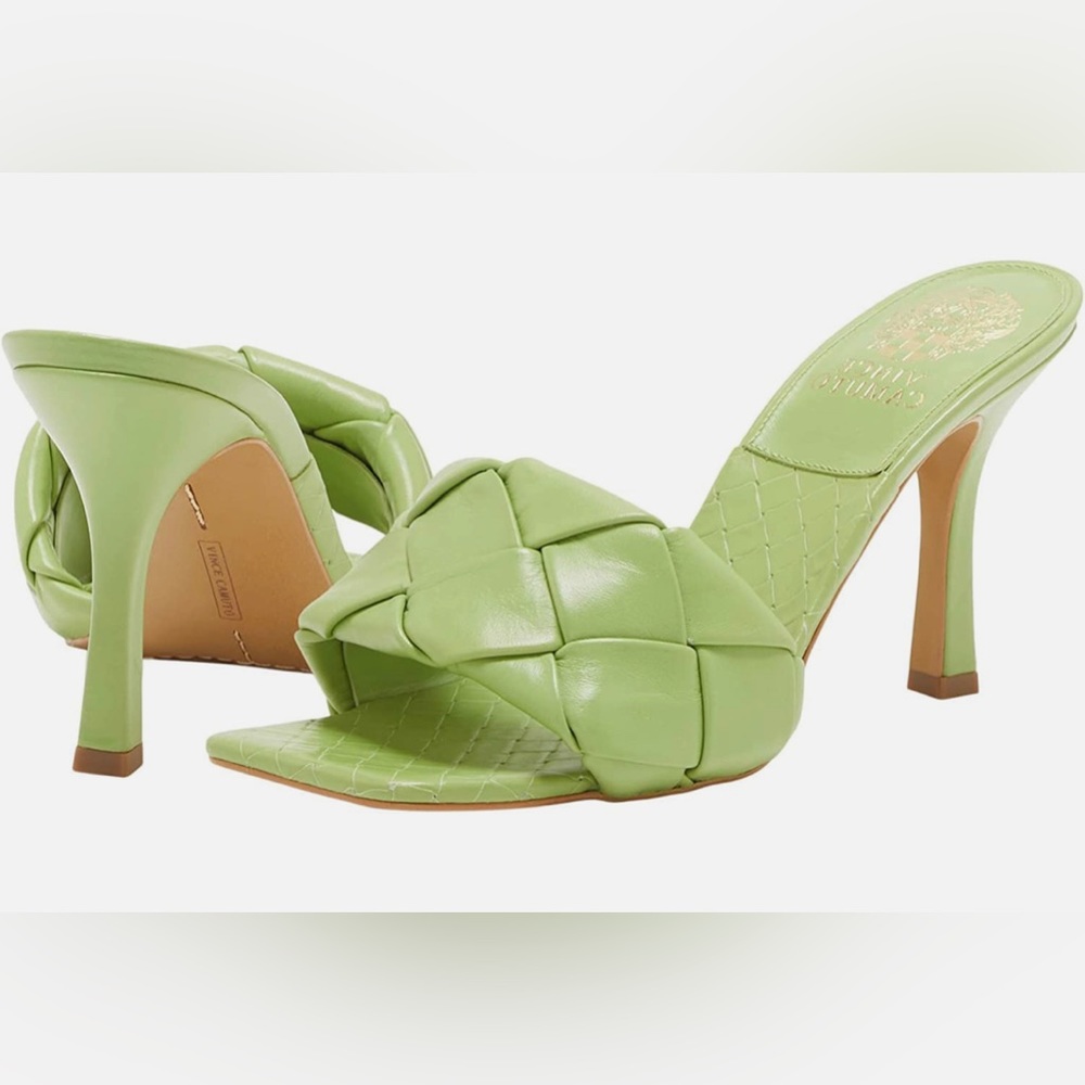 Vince Camuto Brelanie Leather Braided Strap Sandal, Pistachio Green, Size 7m